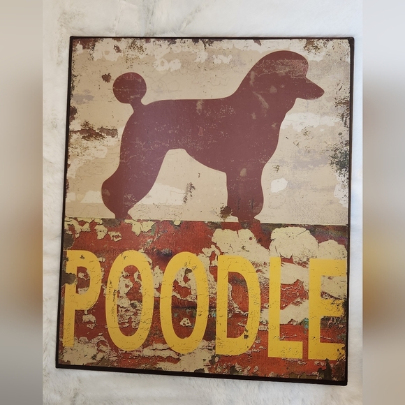 2 Brand New Metal Poodle Pictures - Distressed looking - Picture 8 of 9